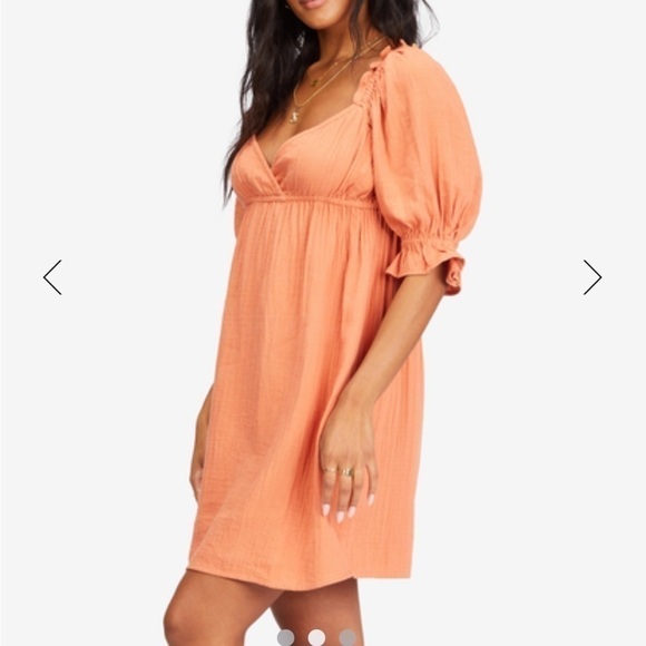 Billabong perfect paradise babydoll dress NWT peach color size medium - Picture 2 of 9